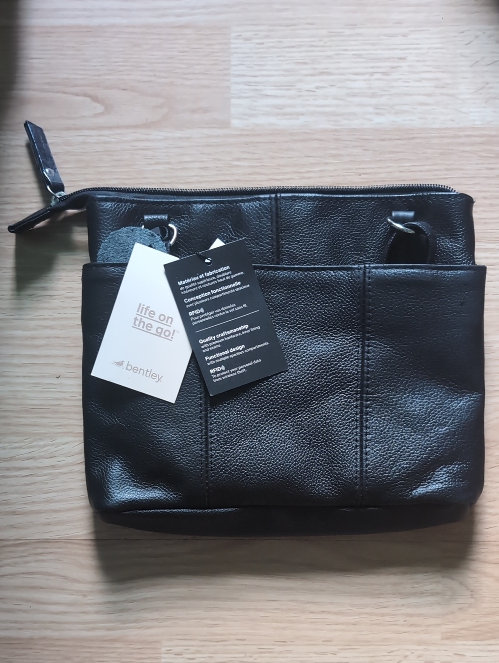Bentley NWT "Life on the Go" RFID Crossbody Bag - Black